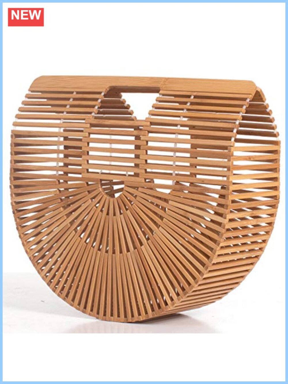 Handmade Bamboo Straw Tote Bag Women Summer Beach Purse Natural Basket